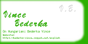 vince bederka business card